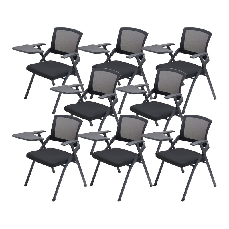 21" Wide Contemporary Desk Chair Black Low Back Conference Chair With Writing Pad 8 Piece Set Clearhalo 'furn' 'furn_office_chair' 'Furniture' 'Office Chairs' 'Office Furniture' 'office_chair' 6388280