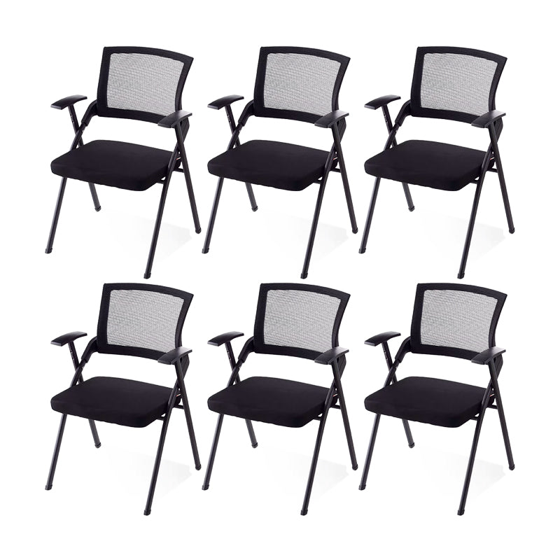 21" Wide Contemporary Desk Chair Black Low Back Conference Chair Without Writing Pad 6 Piece Set Clearhalo 'furn' 'furn_office_chair' 'Furniture' 'Office Chairs' 'Office Furniture' 'office_chair' 6388283