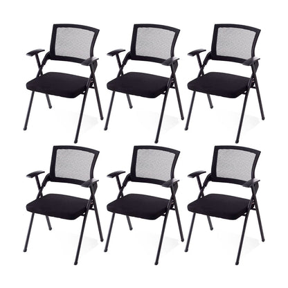 21" Wide Contemporary Desk Chair Black Low Back Conference Chair Without Writing Pad 6 Piece Set Clearhalo 'furn' 'furn_office_chair' 'Furniture' 'Office Chairs' 'Office Furniture' 'office_chair' 6388283