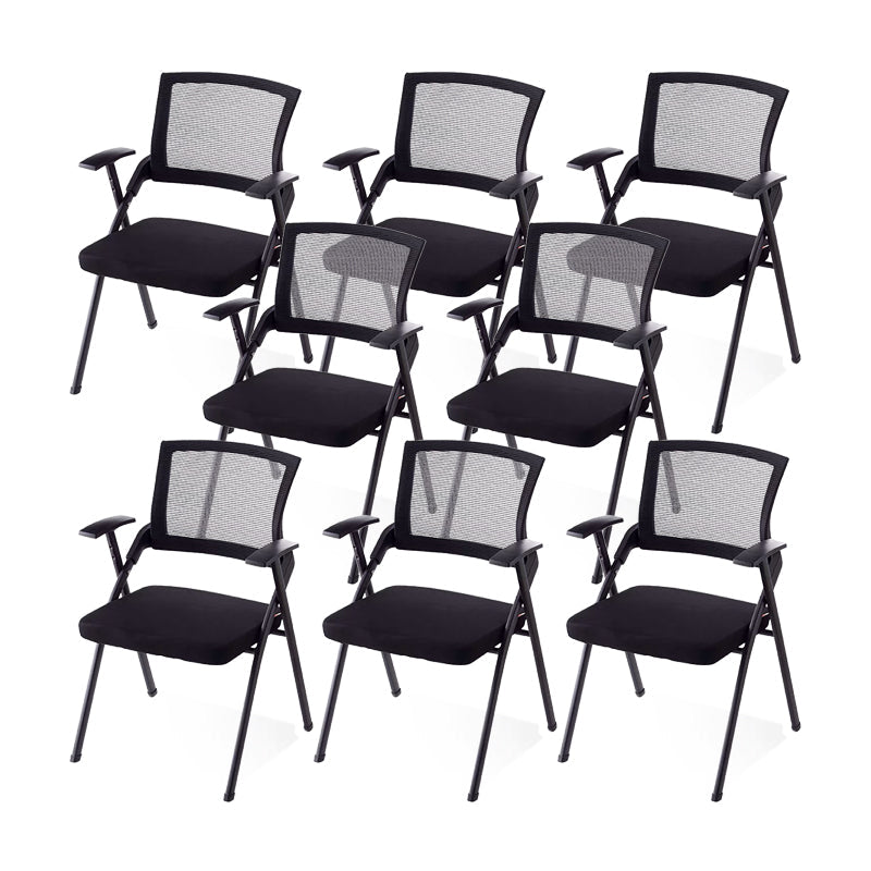 21" Wide Contemporary Desk Chair Black Low Back Conference Chair Without Writing Pad 8 Piece Set Clearhalo 'furn' 'furn_office_chair' 'Furniture' 'Office Chairs' 'Office Furniture' 'office_chair' 6388285