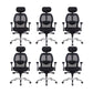 Black Contemporary Desk Chair Breathable AirGrid Office Chair 6 Piece Set Casters Included Clearhalo 'furn' 'furn_office_chair' 'Furniture' 'Office Chairs' 'Office Furniture' 'office_chair' 6388295