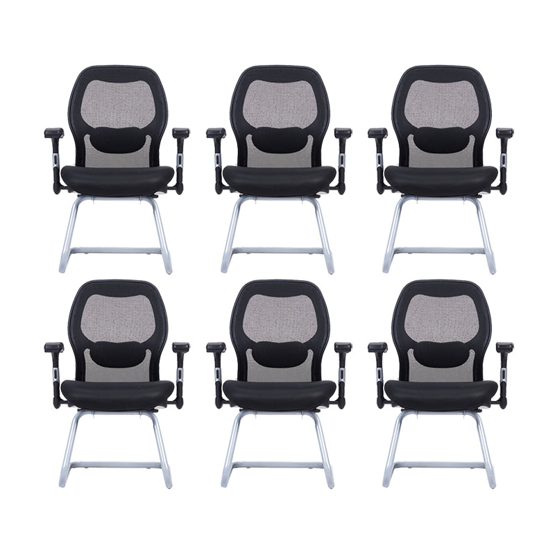 Black Contemporary Desk Chair Breathable AirGrid Office Chair 6 Piece Set Casters Not Included Clearhalo 'furn' 'furn_office_chair' 'Furniture' 'Office Chairs' 'Office Furniture' 'office_chair' 6388300
