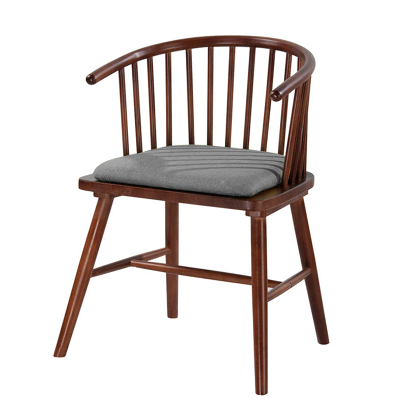 Solid Wood Armless Desk Chair Modern Low Back Office Chair with Upholstered 1 Piece Walnut Clearhalo 'furn' 'furn_office_chair' 'Furniture' 'Office Chairs' 'Office Furniture' 'office_chair' 6388326