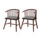 Solid Wood Armless Desk Chair Modern Low Back Office Chair with Upholstered 2 Piece Set Walnut Clearhalo 'furn' 'furn_office_chair' 'Furniture' 'Office Chairs' 'Office Furniture' 'office_chair' 6388327