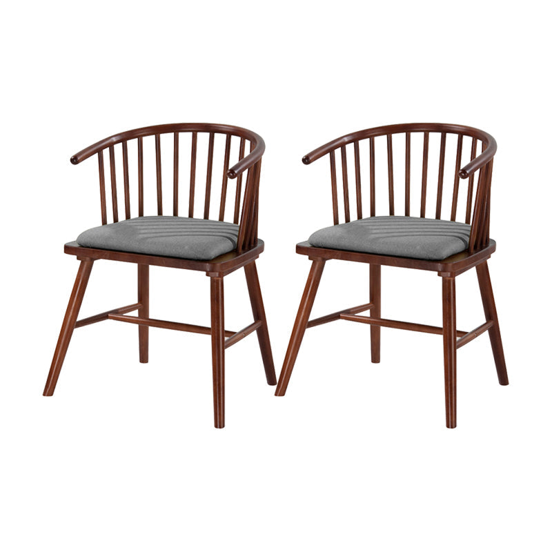 Solid Wood Armless Desk Chair Modern Low Back Office Chair with Upholstered 2 Piece Set Walnut Clearhalo 'furn' 'furn_office_chair' 'Furniture' 'Office Chairs' 'Office Furniture' 'office_chair' 6388327