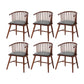 Solid Wood Armless Desk Chair Modern Low Back Office Chair with Upholstered 6 Piece Set Walnut Clearhalo 'furn' 'furn_office_chair' 'Furniture' 'Office Chairs' 'Office Furniture' 'office_chair' 6388332