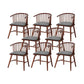 Solid Wood Armless Desk Chair Modern Low Back Office Chair with Upholstered 8 Piece Set Walnut Clearhalo 'furn' 'furn_office_chair' 'Furniture' 'Office Chairs' 'Office Furniture' 'office_chair' 6388333
