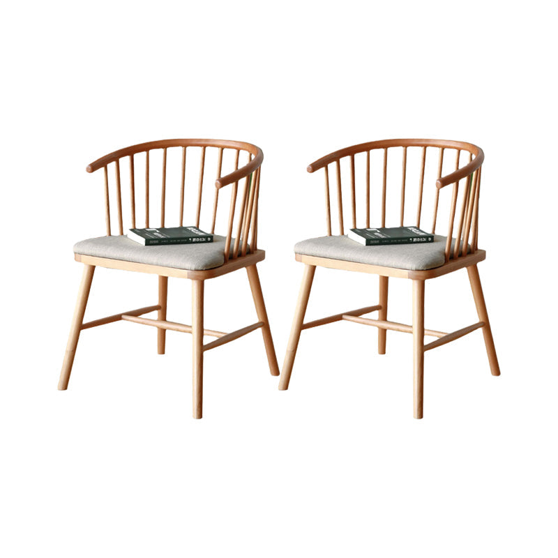 Solid Wood Armless Desk Chair Modern Low Back Office Chair with Upholstered 2 Piece Set Natural Clearhalo 'furn' 'furn_office_chair' 'Furniture' 'Office Chairs' 'Office Furniture' 'office_chair' 6388336
