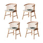 Solid Wood Armless Desk Chair Modern Low Back Office Chair with Upholstered 4 Piece Set Natural Clearhalo 'furn' 'furn_office_chair' 'Furniture' 'Office Chairs' 'Office Furniture' 'office_chair' 6388338