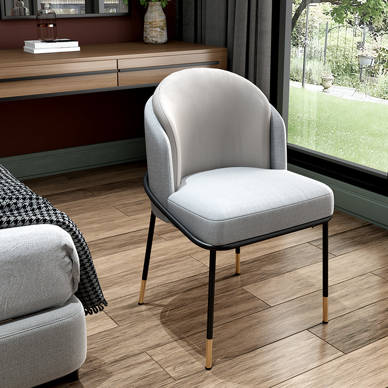 Modern Style Upholstered Desk Chair Low Back Armless Office Chair Grey 1 Piece Clearhalo 'furn' 'furn_office_chair' 'Furniture' 'Office Chairs' 'Office Furniture' 'office_chair' 6388349