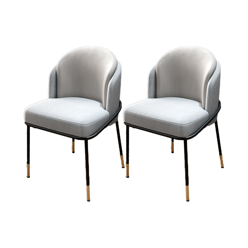 Modern Style Upholstered Desk Chair Low Back Armless Office Chair Grey 2 Piece Set Clearhalo 'furn' 'furn_office_chair' 'Furniture' 'Office Chairs' 'Office Furniture' 'office_chair' 6388355