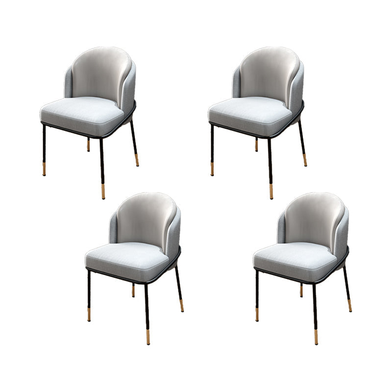 Modern Style Upholstered Desk Chair Low Back Armless Office Chair Grey 4 Piece Set Clearhalo 'furn' 'furn_office_chair' 'Furniture' 'Office Chairs' 'Office Furniture' 'office_chair' 6388357