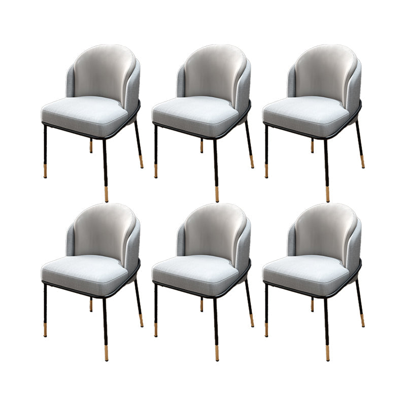 Modern Style Upholstered Desk Chair Low Back Armless Office Chair Grey 6 Piece Set Clearhalo 'furn' 'furn_office_chair' 'Furniture' 'Office Chairs' 'Office Furniture' 'office_chair' 6388360