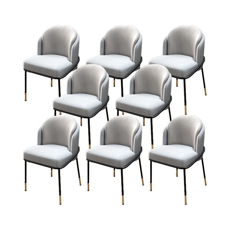 Modern Style Upholstered Desk Chair Low Back Armless Office Chair Grey 8 Piece Set Clearhalo 'furn' 'furn_office_chair' 'Furniture' 'Office Chairs' 'Office Furniture' 'office_chair' 6388361