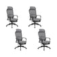 20" W Modern Desk Chair Breathable AirGrid High Back Office Chair Grey 4 Piece Set Nylon Clearhalo 'furn' 'furn_office_chair' 'Furniture' 'Office Chairs' 'Office Furniture' 'office_chair' 6388414