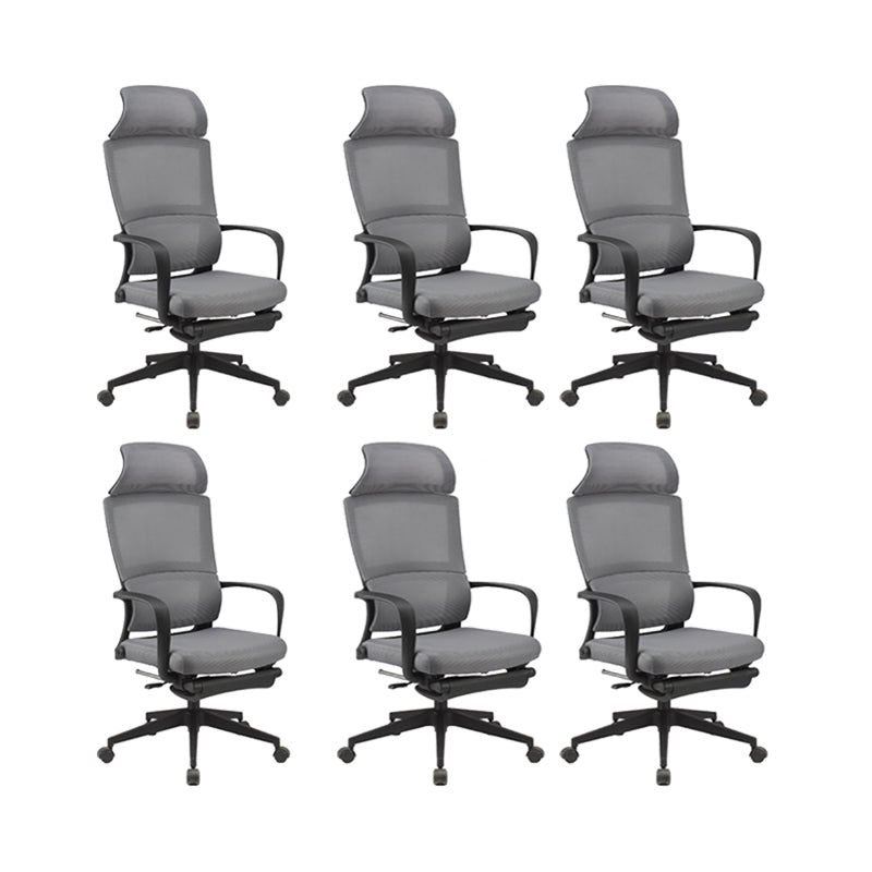 20" W Modern Desk Chair Breathable AirGrid High Back Office Chair Grey 6 Piece Set Nylon Clearhalo 'furn' 'furn_office_chair' 'Furniture' 'Office Chairs' 'Office Furniture' 'office_chair' 6388415