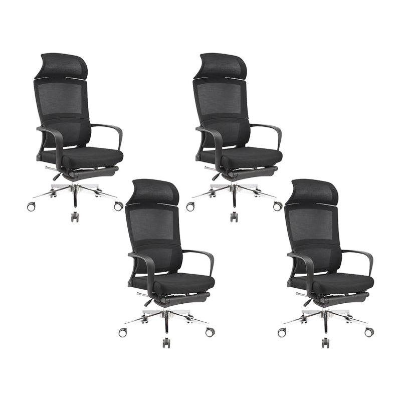 20" W Modern Desk Chair Breathable AirGrid High Back Office Chair Black 4 Piece Set Metal Clearhalo 'furn' 'furn_office_chair' 'Furniture' 'Office Chairs' 'Office Furniture' 'office_chair' 6388424