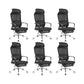 20" W Modern Desk Chair Breathable AirGrid High Back Office Chair Black 6 Piece Set Metal Clearhalo 'furn' 'furn_office_chair' 'Furniture' 'Office Chairs' 'Office Furniture' 'office_chair' 6388426