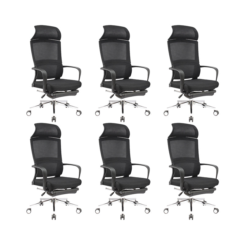 20" W Modern Desk Chair Breathable AirGrid High Back Office Chair Black 6 Piece Set Metal Clearhalo 'furn' 'furn_office_chair' 'Furniture' 'Office Chairs' 'Office Furniture' 'office_chair' 6388426