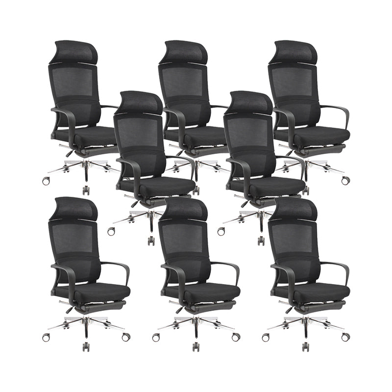 20" W Modern Desk Chair Breathable AirGrid High Back Office Chair Black 8 Piece Set Metal Clearhalo 'furn' 'furn_office_chair' 'Furniture' 'Office Chairs' 'Office Furniture' 'office_chair' 6388428