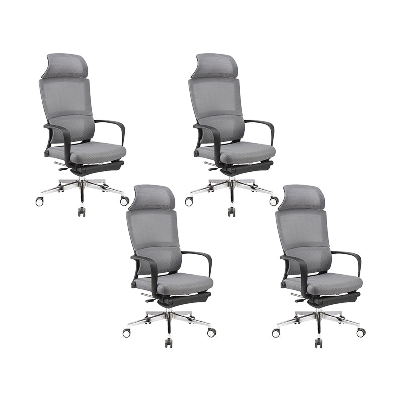 20" W Modern Desk Chair Breathable AirGrid High Back Office Chair Grey 4 Piece Set Metal Clearhalo 'furn' 'furn_office_chair' 'Furniture' 'Office Chairs' 'Office Furniture' 'office_chair' 6388432