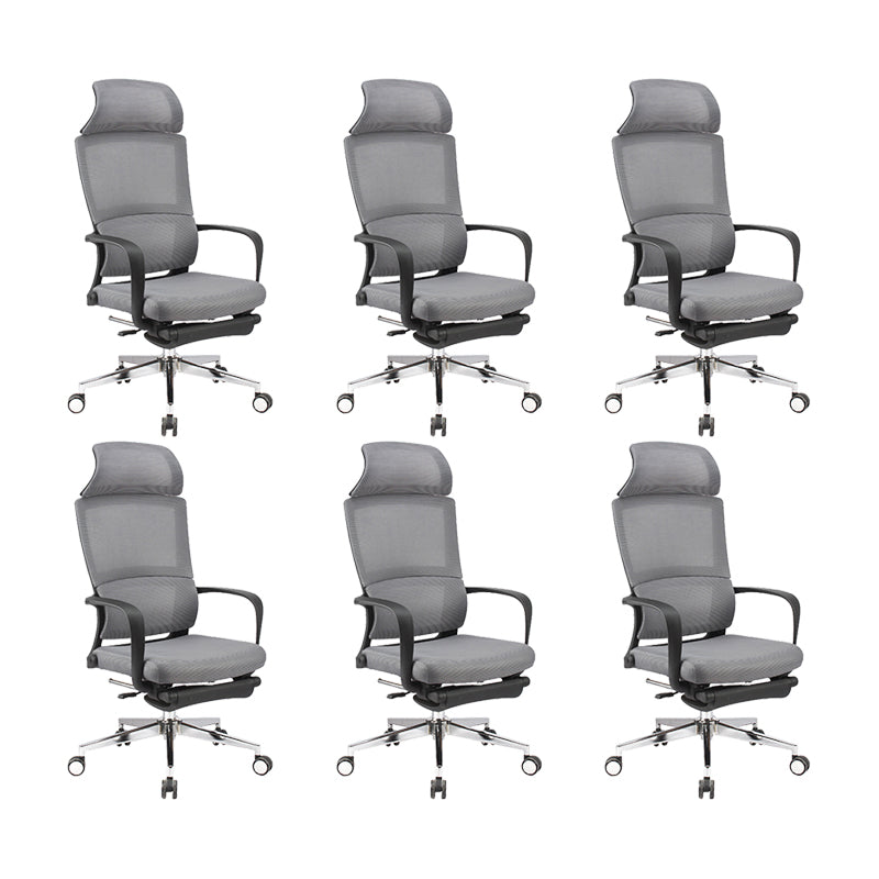 20" W Modern Desk Chair Breathable AirGrid High Back Office Chair Grey 6 Piece Set Metal Clearhalo 'furn' 'furn_office_chair' 'Furniture' 'Office Chairs' 'Office Furniture' 'office_chair' 6388434