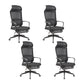 20" W Modern Desk Chair Breathable AirGrid High Back Office Chair Black 4 Piece Set Nylon Clearhalo 'furn' 'furn_office_chair' 'Furniture' 'Office Chairs' 'Office Furniture' 'office_chair' 6388438