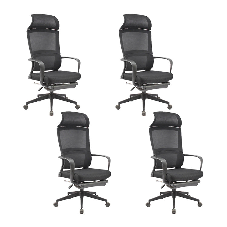 20" W Modern Desk Chair Breathable AirGrid High Back Office Chair Black 4 Piece Set Nylon Clearhalo 'furn' 'furn_office_chair' 'Furniture' 'Office Chairs' 'Office Furniture' 'office_chair' 6388438