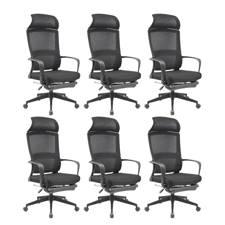 20" W Modern Desk Chair Breathable AirGrid High Back Office Chair Black 6 Piece Set Nylon Clearhalo 'furn' 'furn_office_chair' 'Furniture' 'Office Chairs' 'Office Furniture' 'office_chair' 6388439