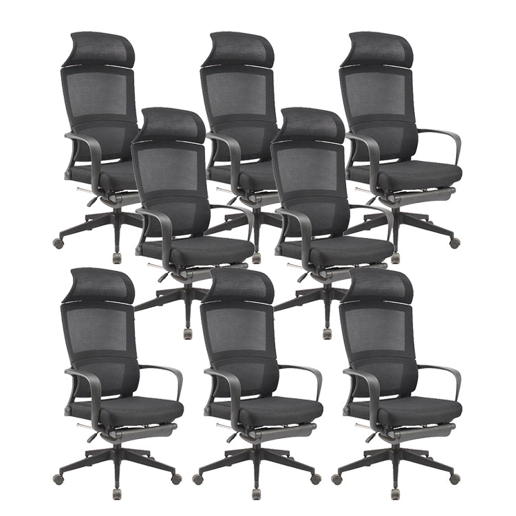 20" W Modern Desk Chair Breathable AirGrid High Back Office Chair Black 8 Piece Set Nylon Clearhalo 'furn' 'furn_office_chair' 'Furniture' 'Office Chairs' 'Office Furniture' 'office_chair' 6388440