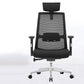 Contemporary Breathable AirGrid Swivel Chair Microfiber Desk Chair Black 1 Piece With Headrest Clearhalo 'furn' 'furn_office_chair' 'Furniture' 'Office Chairs' 'Office Furniture' 'office_chair' 6388442