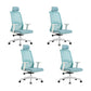 Contemporary Breathable AirGrid Swivel Chair Microfiber Desk Chair Blue 4 Piece Set With Headrest Clearhalo 'furn' 'furn_office_chair' 'Furniture' 'Office Chairs' 'Office Furniture' 'office_chair' 6388447