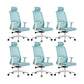 Contemporary Breathable AirGrid Swivel Chair Microfiber Desk Chair Blue 6 Piece Set With Headrest Clearhalo 'furn' 'furn_office_chair' 'Furniture' 'Office Chairs' 'Office Furniture' 'office_chair' 6388448