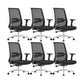 Contemporary Breathable AirGrid Swivel Chair Microfiber Desk Chair Black 6 Piece Set Without Headrest Clearhalo 'furn' 'furn_office_chair' 'Furniture' 'Office Chairs' 'Office Furniture' 'office_chair' 6388466