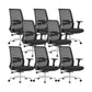 Contemporary Breathable AirGrid Swivel Chair Microfiber Desk Chair Black 8 Piece Set Without Headrest Clearhalo 'furn' 'furn_office_chair' 'Furniture' 'Office Chairs' 'Office Furniture' 'office_chair' 6388467