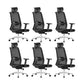 Contemporary Breathable AirGrid Swivel Chair Microfiber Desk Chair Black 6 Piece Set With Headrest Clearhalo 'furn' 'furn_office_chair' 'Furniture' 'Office Chairs' 'Office Furniture' 'office_chair' 6388470