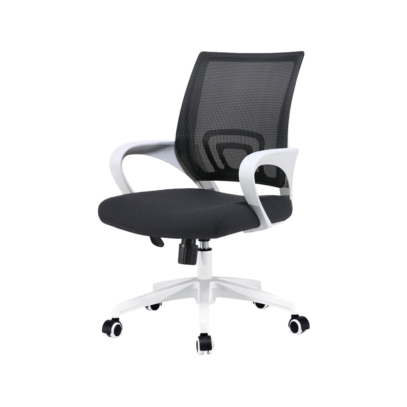 Silla de oficina giratoria contemporánea, escritorio de microfibra, silla con respaldo medio