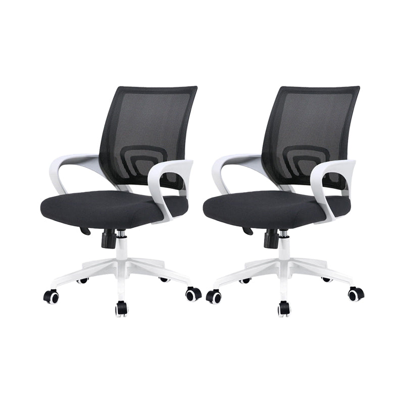 Silla de oficina giratoria contemporánea, escritorio de microfibra, silla con respaldo medio