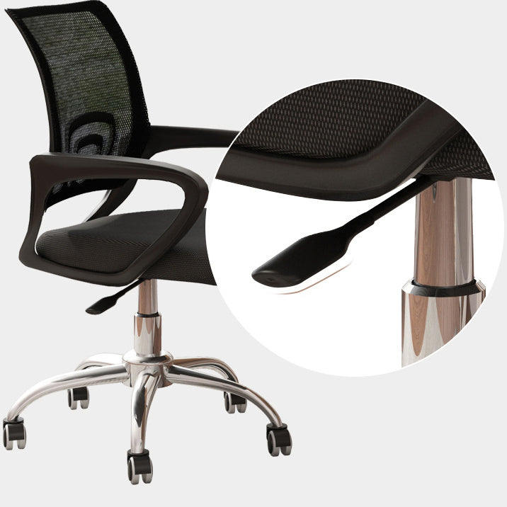 Silla de oficina giratoria contemporánea, escritorio de microfibra, silla con respaldo medio