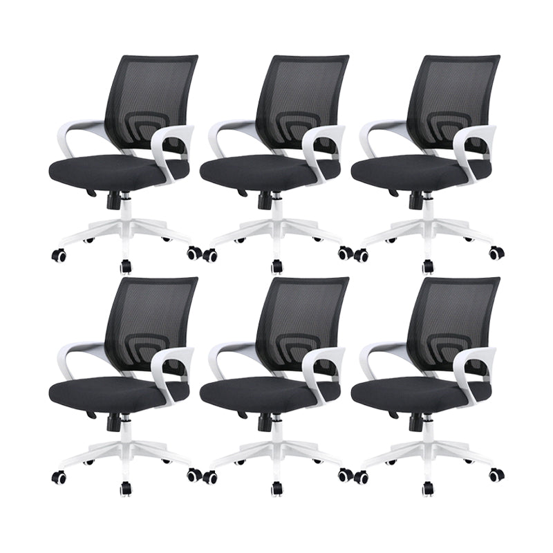 Silla de oficina giratoria contemporánea, escritorio de microfibra, silla con respaldo medio