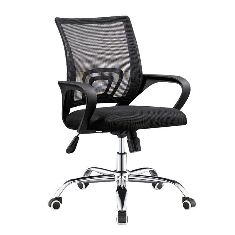 Silla de oficina giratoria contemporánea, escritorio de microfibra, silla con respaldo medio