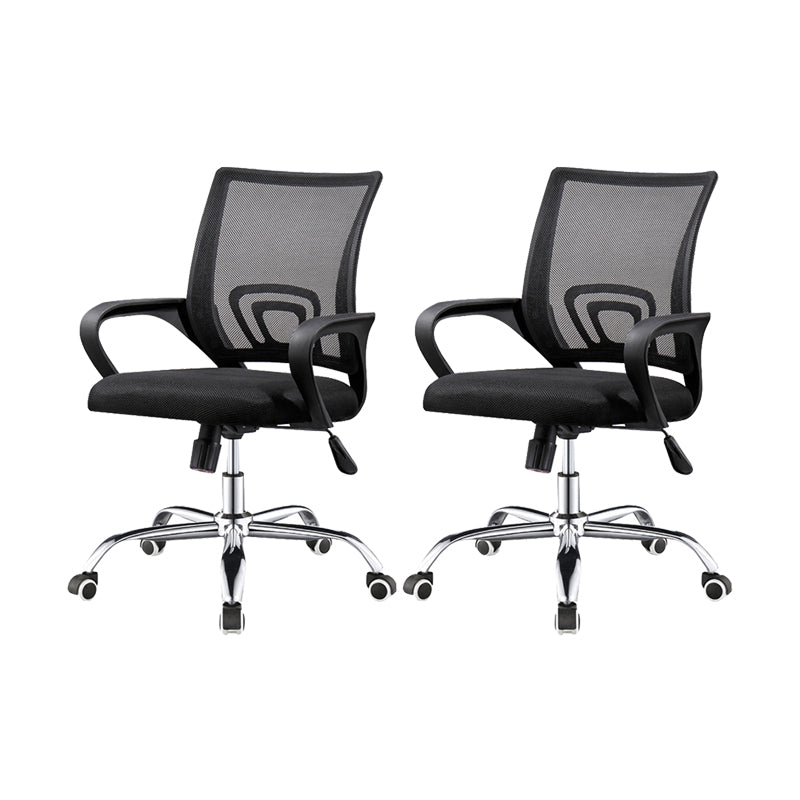 Silla de oficina giratoria contemporánea, escritorio de microfibra, silla con respaldo medio