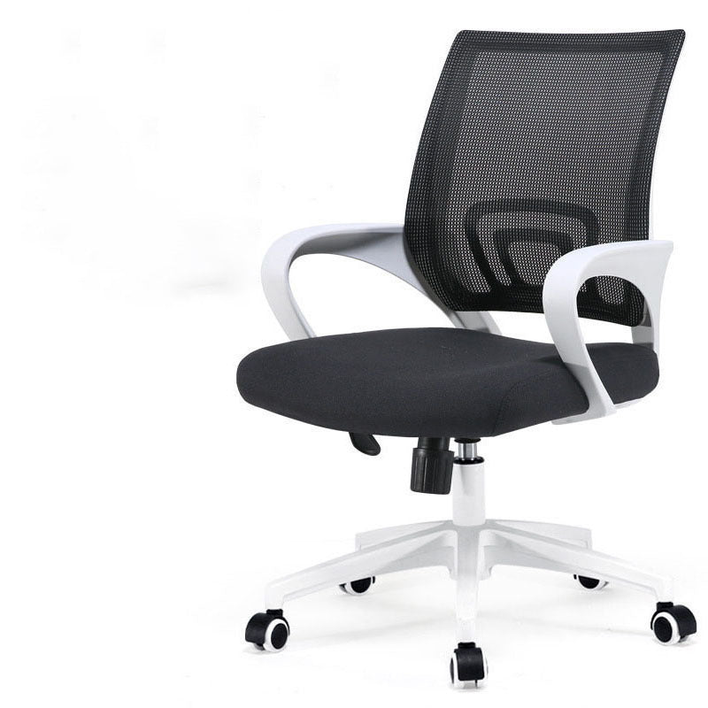 Silla de oficina giratoria contemporánea, escritorio de microfibra, silla con respaldo medio