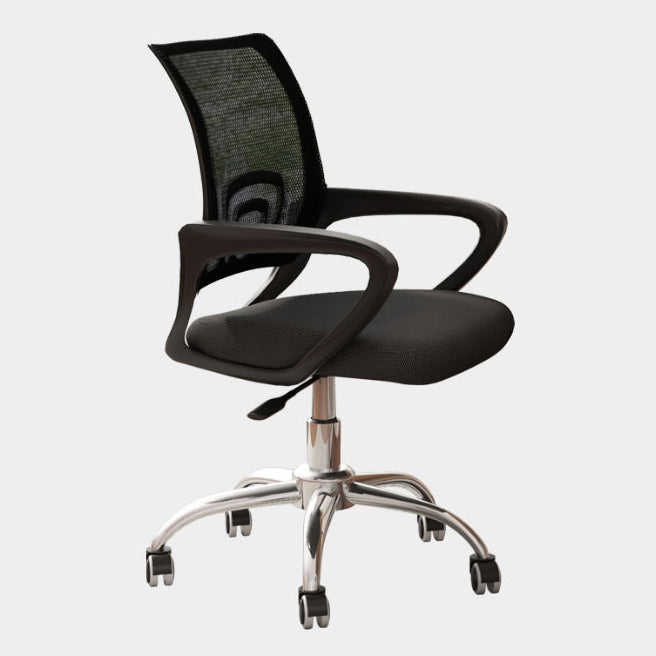 Silla de oficina giratoria contemporánea, escritorio de microfibra, silla con respaldo medio