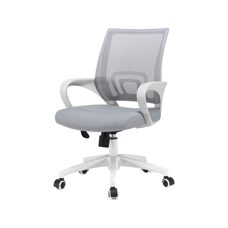 Silla de oficina giratoria contemporánea, escritorio de microfibra, silla con respaldo medio