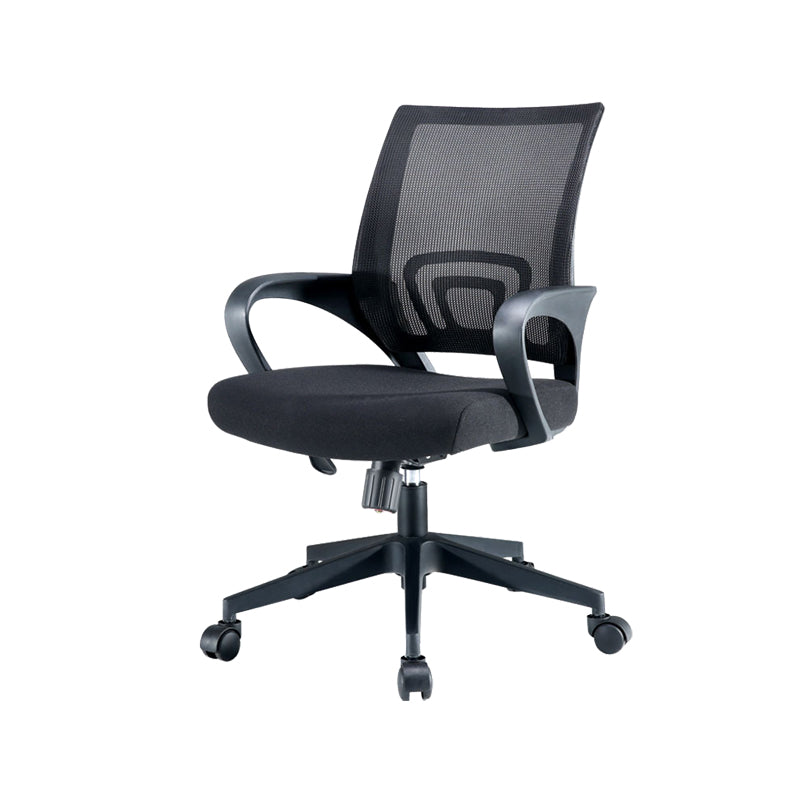 Silla de oficina giratoria contemporánea, escritorio de microfibra, silla con respaldo medio