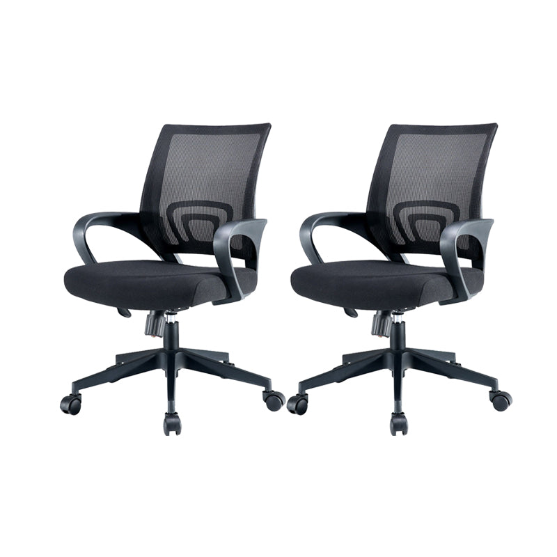 Silla de oficina giratoria contemporánea, escritorio de microfibra, silla con respaldo medio