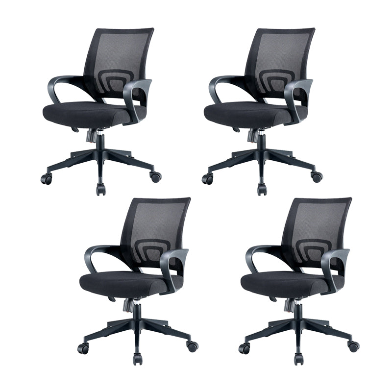 Silla de oficina giratoria contemporánea, escritorio de microfibra, silla con respaldo medio