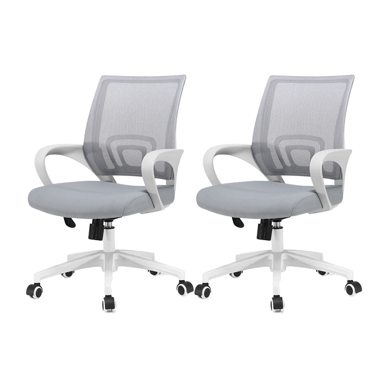 Silla de oficina giratoria contemporánea, escritorio de microfibra, silla con respaldo medio