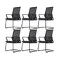 Modern Breathable AirGrid Arm Chair Microfiber Desk Mid Back Chair Black 6 Piece Set Clearhalo 'furn' 'furn_office_chair' 'Furniture' 'Office Chairs' 'Office Furniture' 'office_chair' 6388509